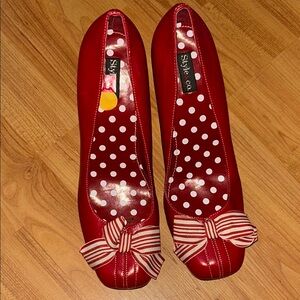 Style & Co Red Polka Dot Bow Flats